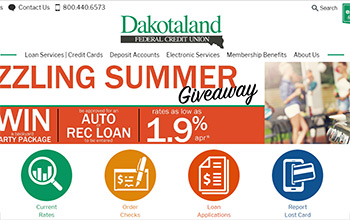 Dakotaland Federal Credit Union website